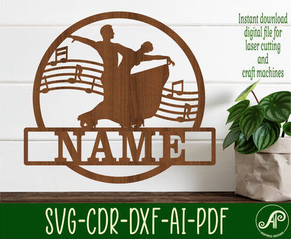 Ballroom theme name wall sign. SVG / DXF / AI / PDF / CDR