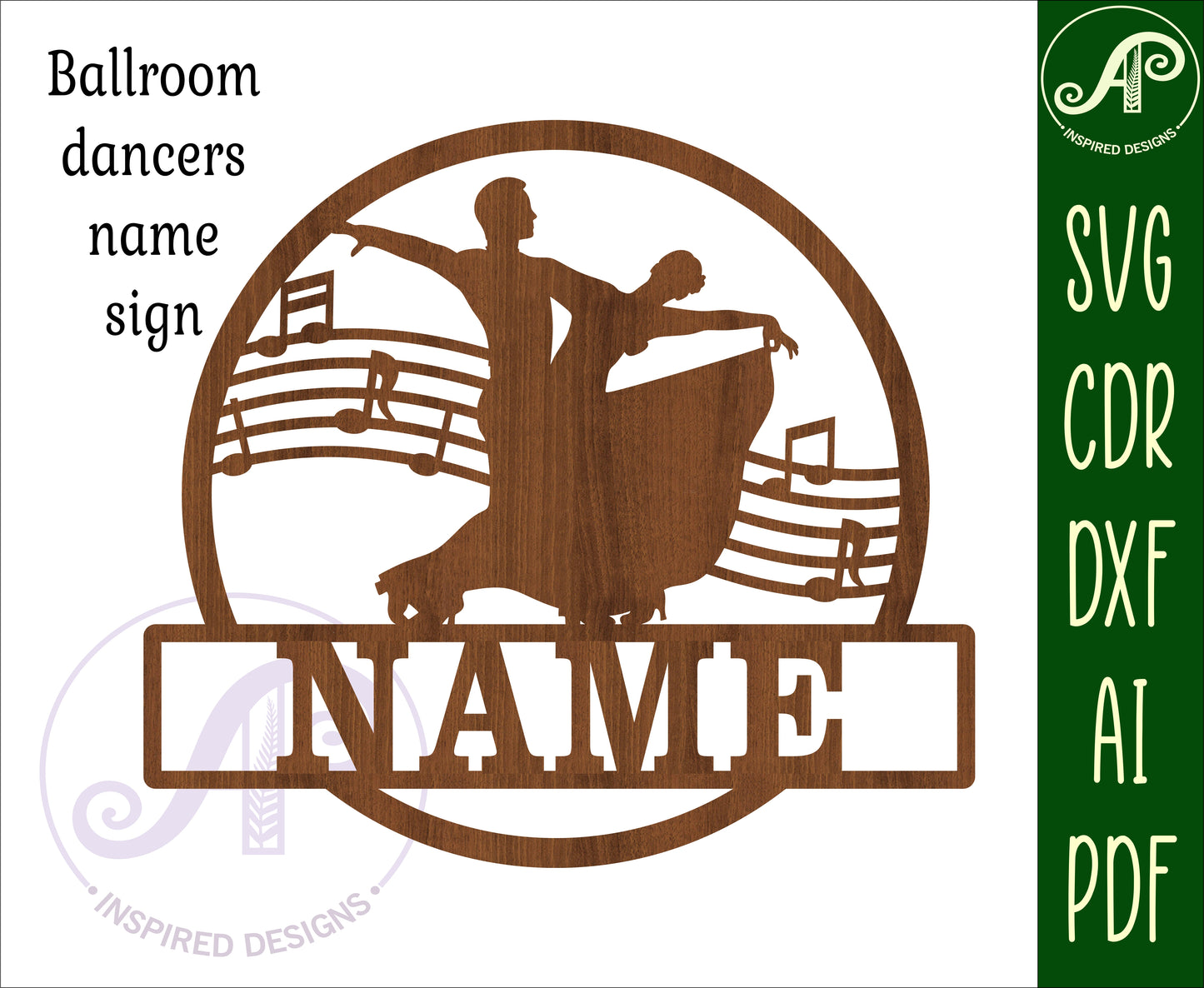 Ballroom theme name wall sign. SVG / DXF / AI / PDF / CDR