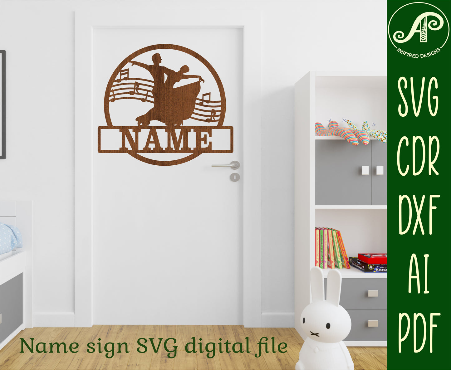 Ballroom theme name wall sign. SVG / DXF / AI / PDF / CDR