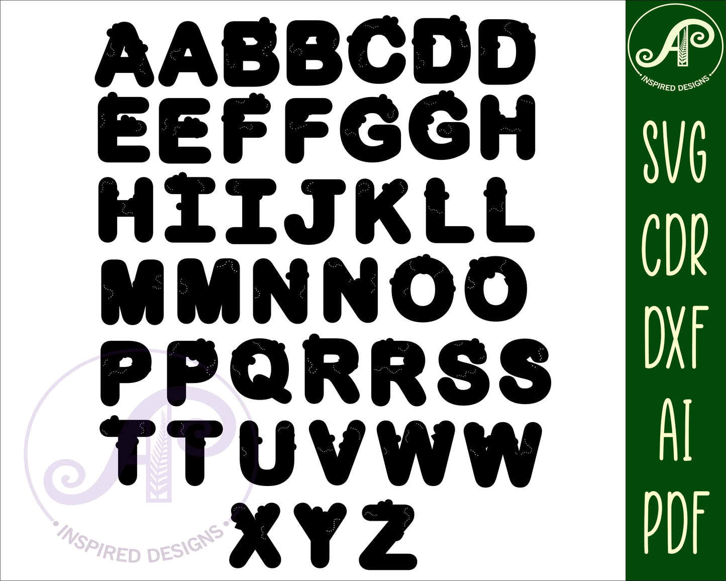 Bee hive alphabet letter set. 43 letter options