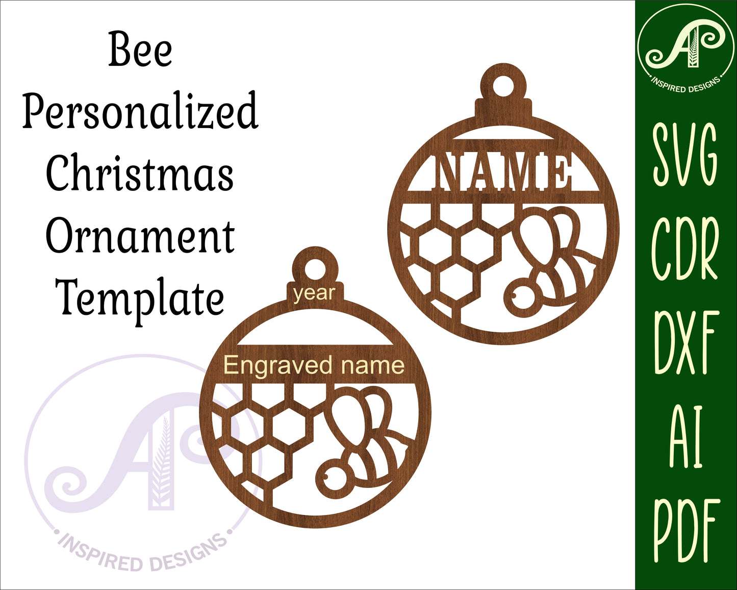 Bee ornament design SVG / DXF / AI / PDF