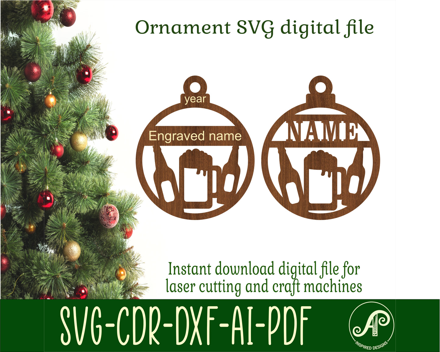 Beer ornament design SVG / DXF / AI / PDF