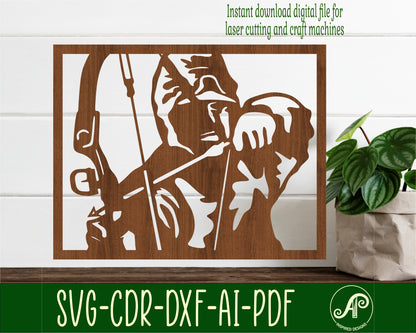 Bow hunter wall sign design SVG / DXF / AI / PDF / CDR