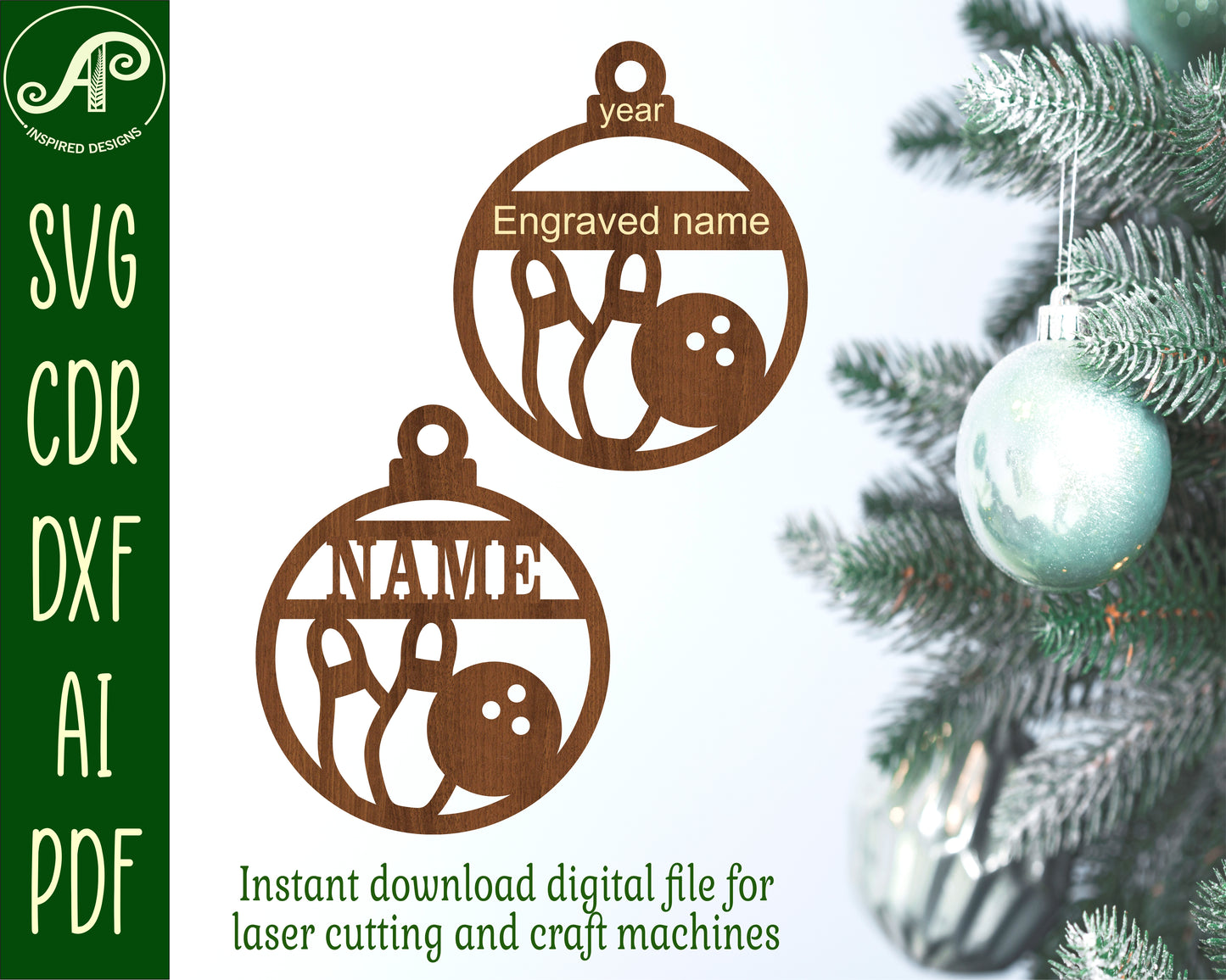 Bowling ornament design SVG / DXF / AI / PDF