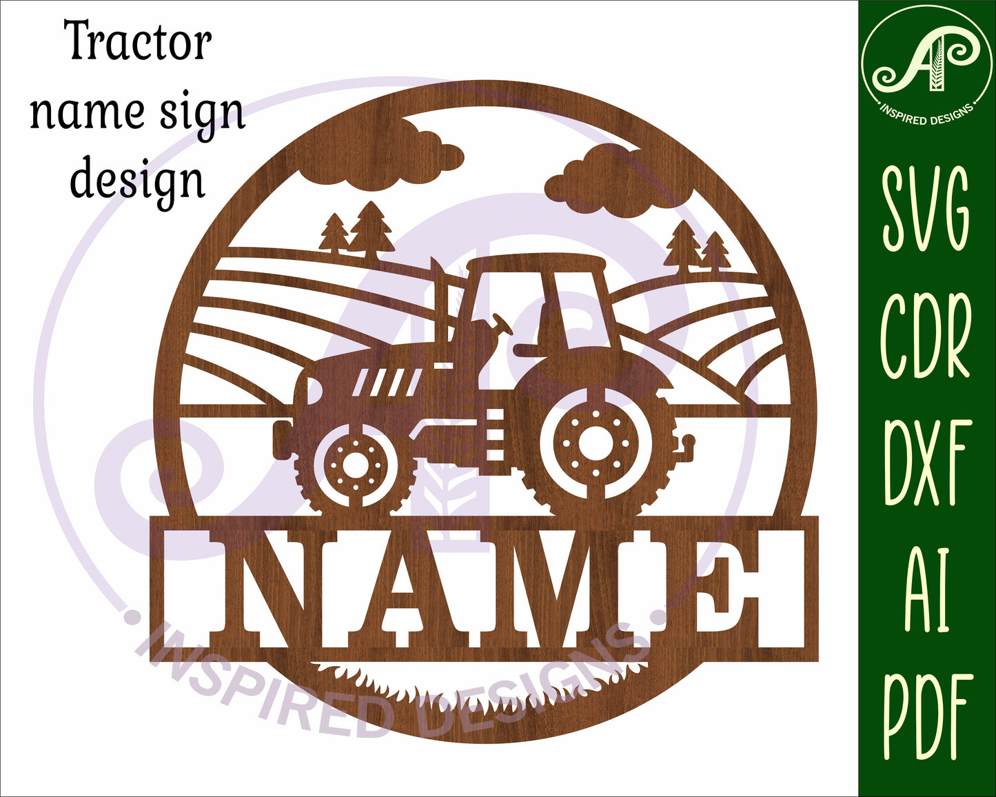 Tractor name wall sign. SVG / DXF / AI / PDF / CDR