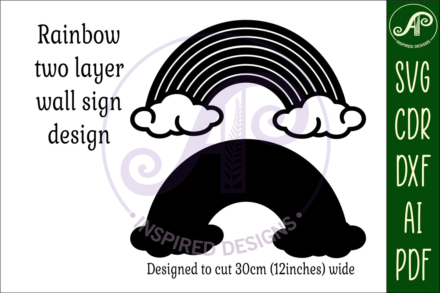 Rainbow wall sign design SVG / DXF / AI / PDF / CDR