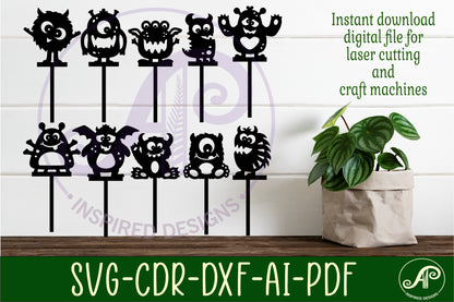 Monster cake topper design SVG / DXF / AI / PDF / CDR