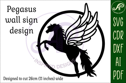 Pegasus wall sign design SVG / DXF / AI / PDF / CDR