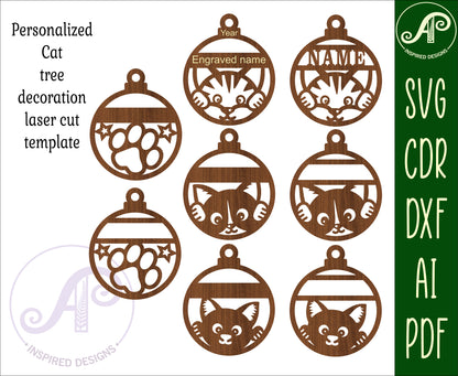 Cat ornament designs SVG / DXF / AI / PDF