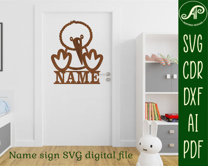 Cute Kiwi shape name sign SVG / DXF / AI / PDF / CDR