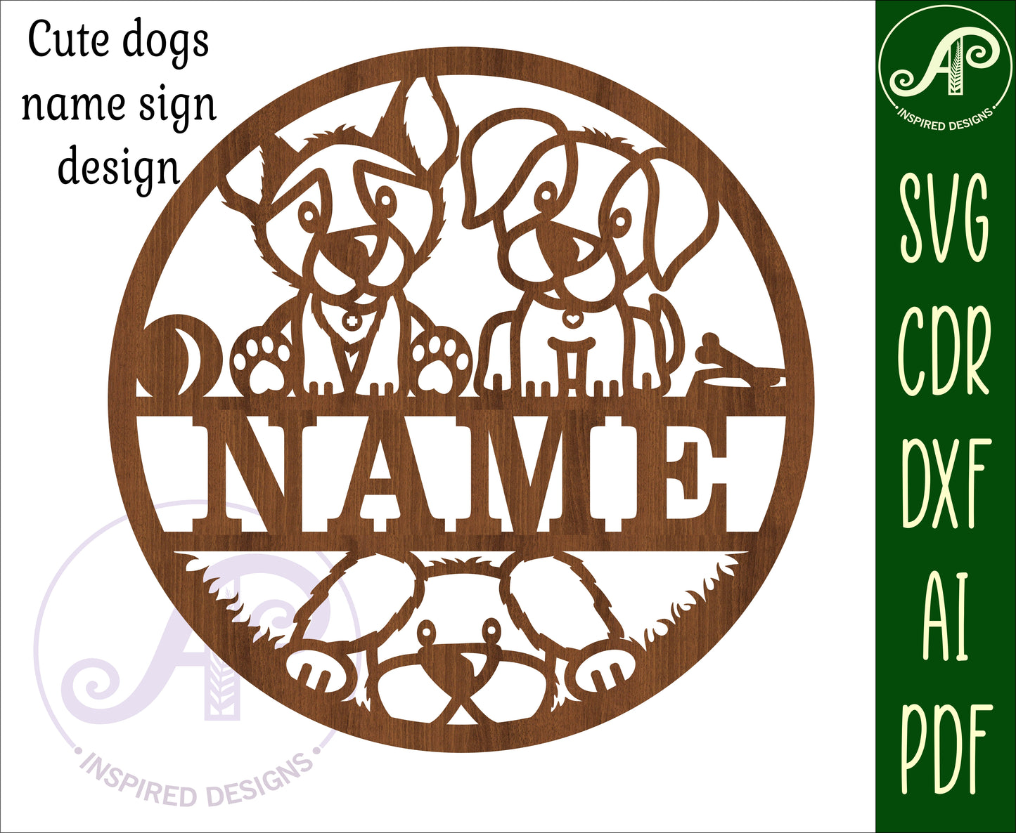 Dogs name wall sign. SVG / DXF / AI / PDF / CDR