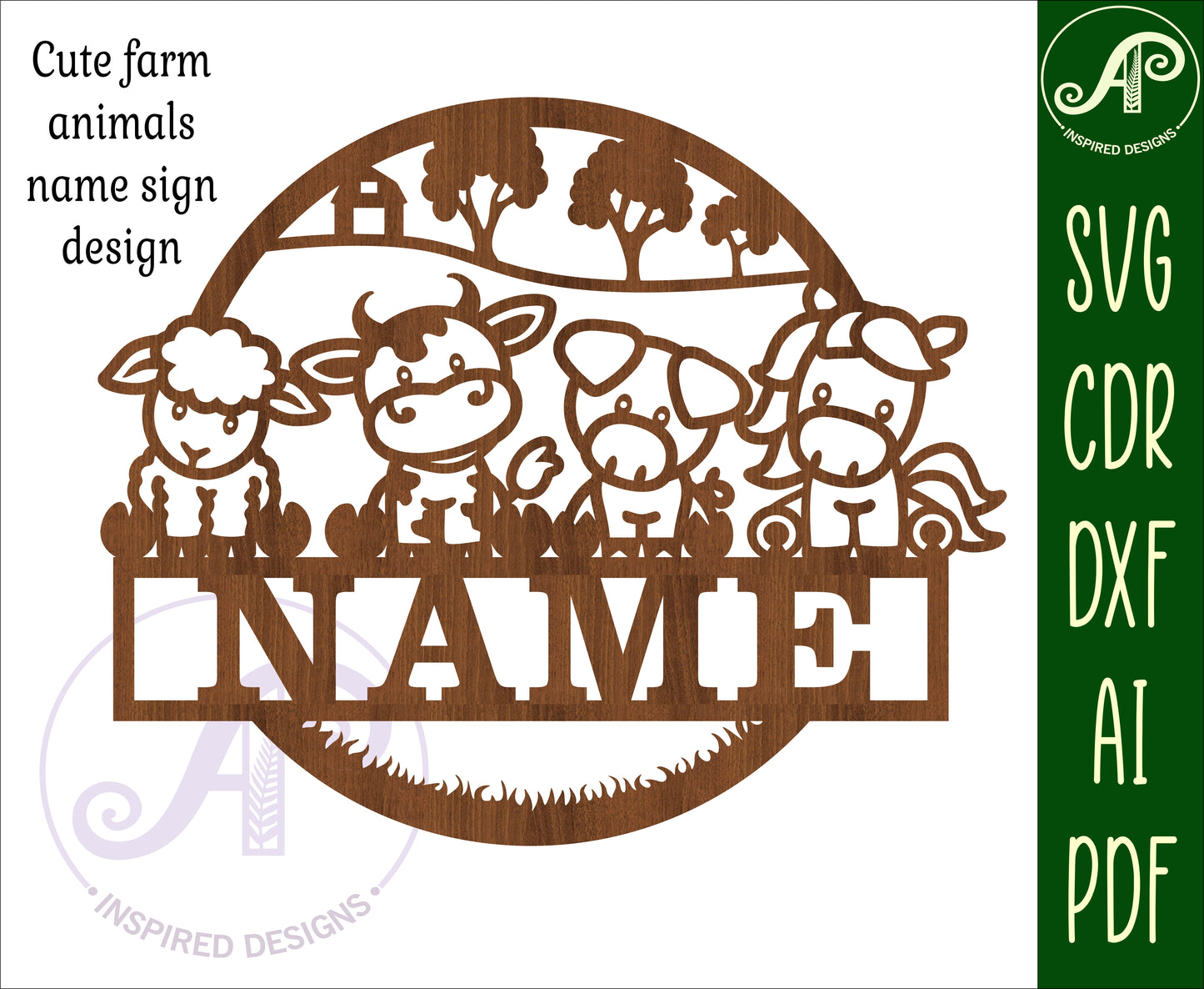 Cute farm name wall sign. SVG / DXF / AI / PDF / CDR