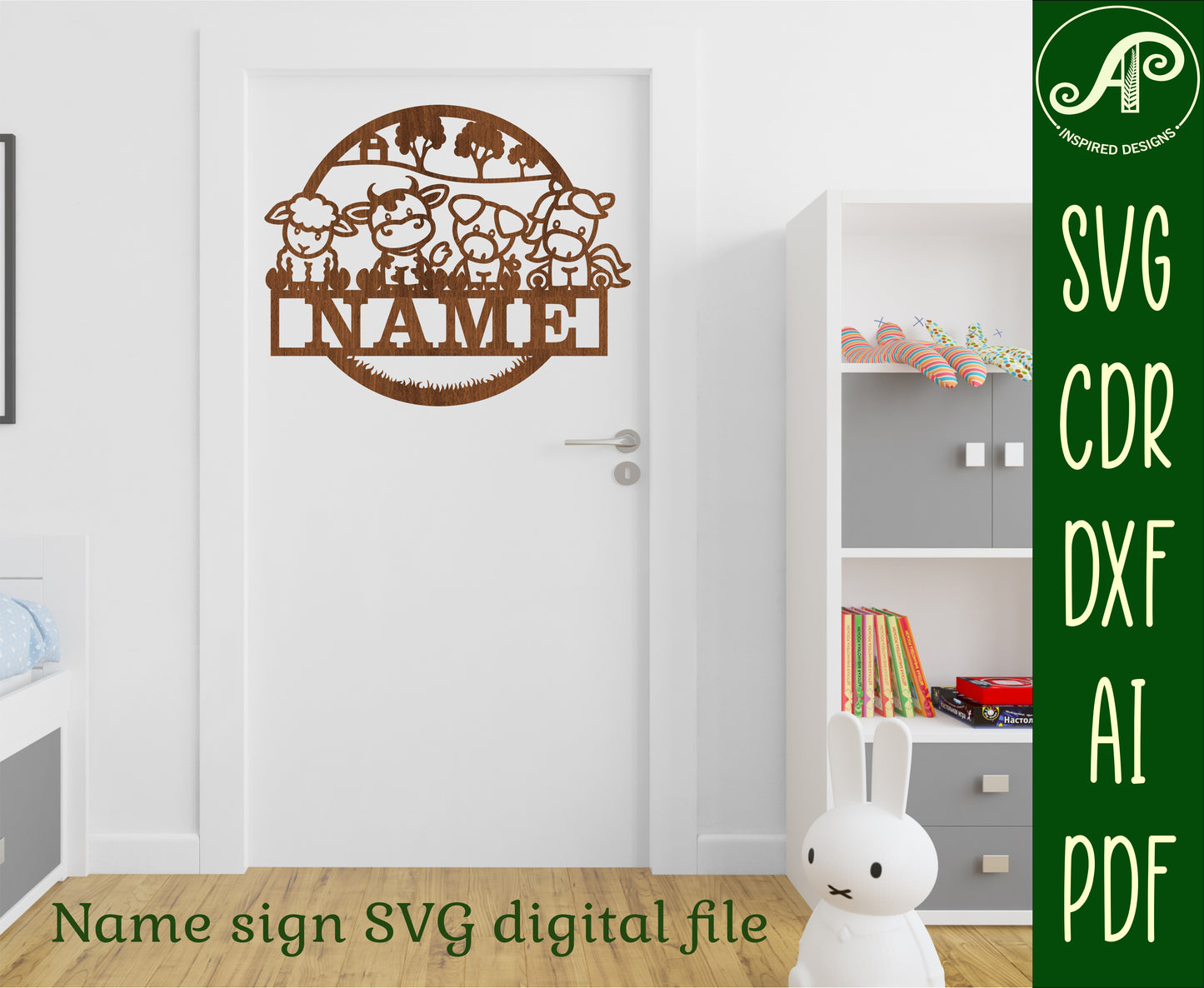 Cute farm name wall sign. SVG / DXF / AI / PDF / CDR