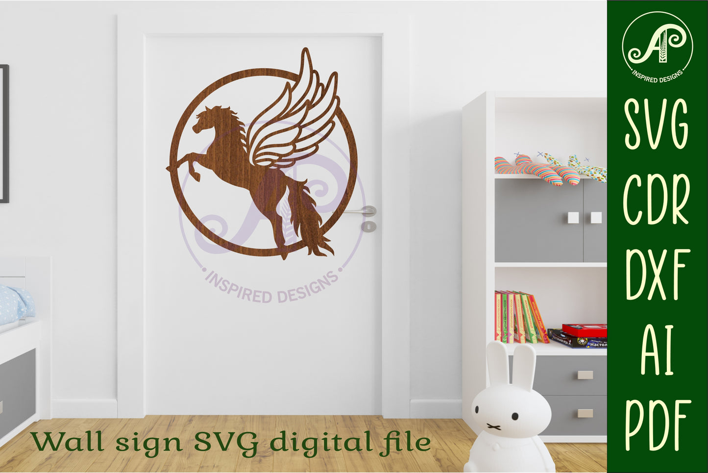 Pegasus wall sign design SVG / DXF / AI / PDF / CDR