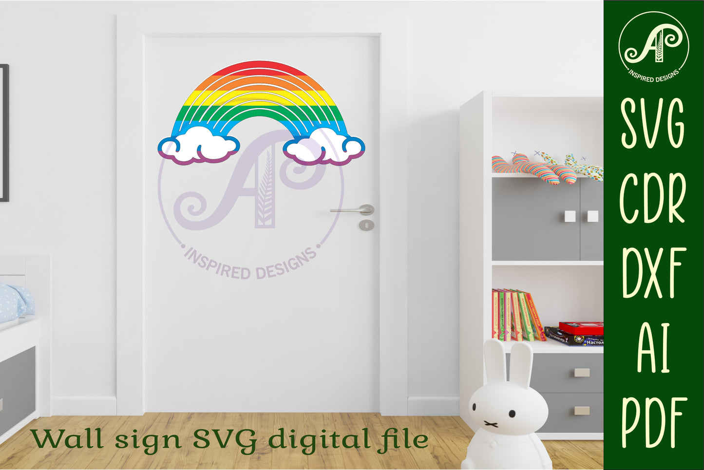 Rainbow wall sign design SVG / DXF / AI / PDF / CDR