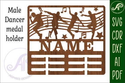 Dancer male medal holder sign. SVG / DXF / AI / PDF / CDR