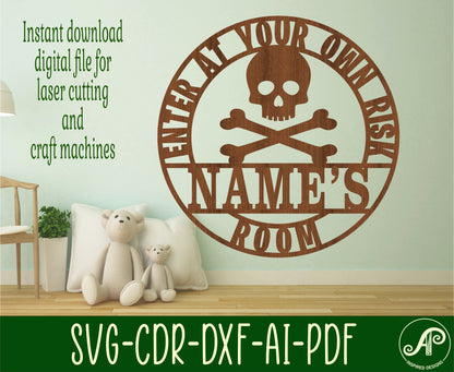 Danger name wall sign. SVG / DXF / AI / PDF / CDR