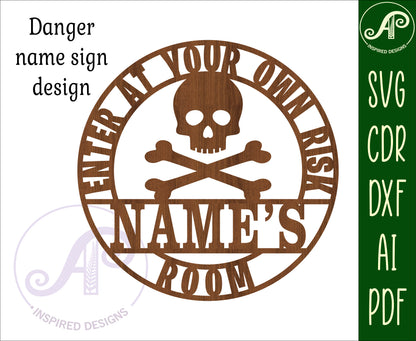 Danger name wall sign. SVG / DXF / AI / PDF / CDR