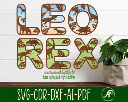 Dinosaur alphabet letter set. 47 letter options