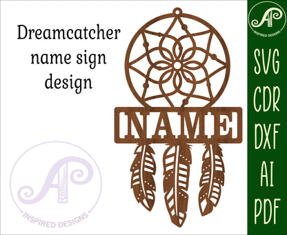 Dreamcatcher shape name sign SVG / DXF / AI / PDF / CDR