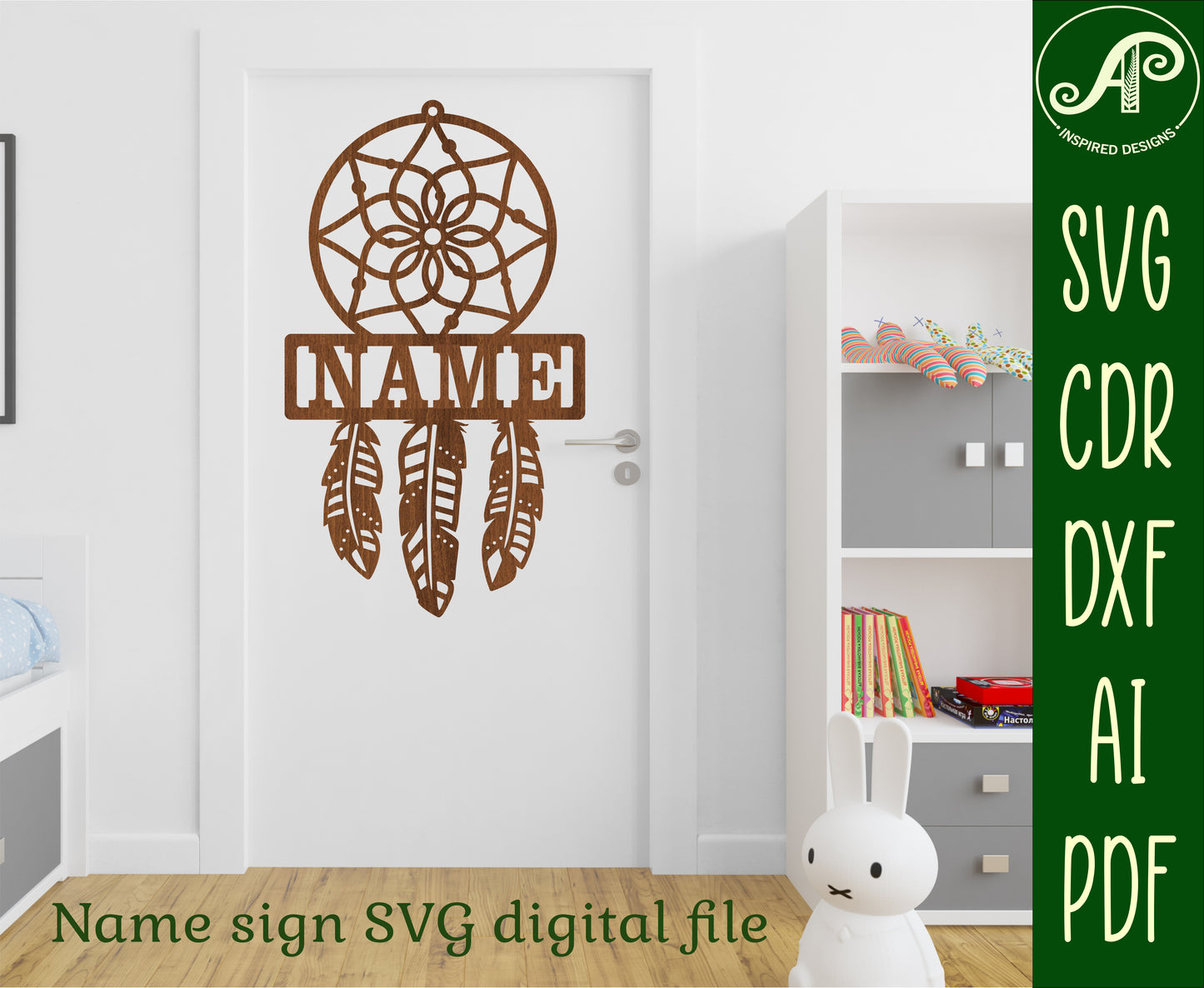 Dreamcatcher shape name sign SVG / DXF / AI / PDF / CDR