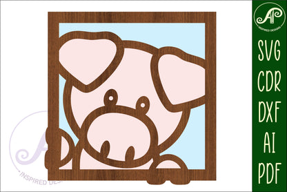 Square farm animal wall sign set SVG / DXF / AI / PDF / CDR