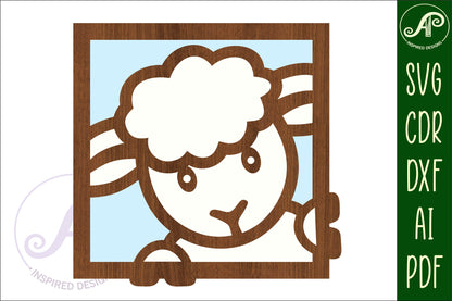 Square farm animal wall sign set SVG / DXF / AI / PDF / CDR