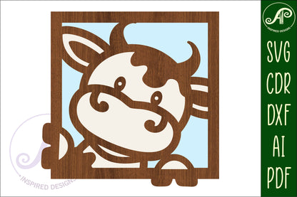 Square farm animal wall sign set SVG / DXF / AI / PDF / CDR