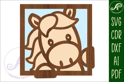 Square farm animal wall sign set SVG / DXF / AI / PDF / CDR