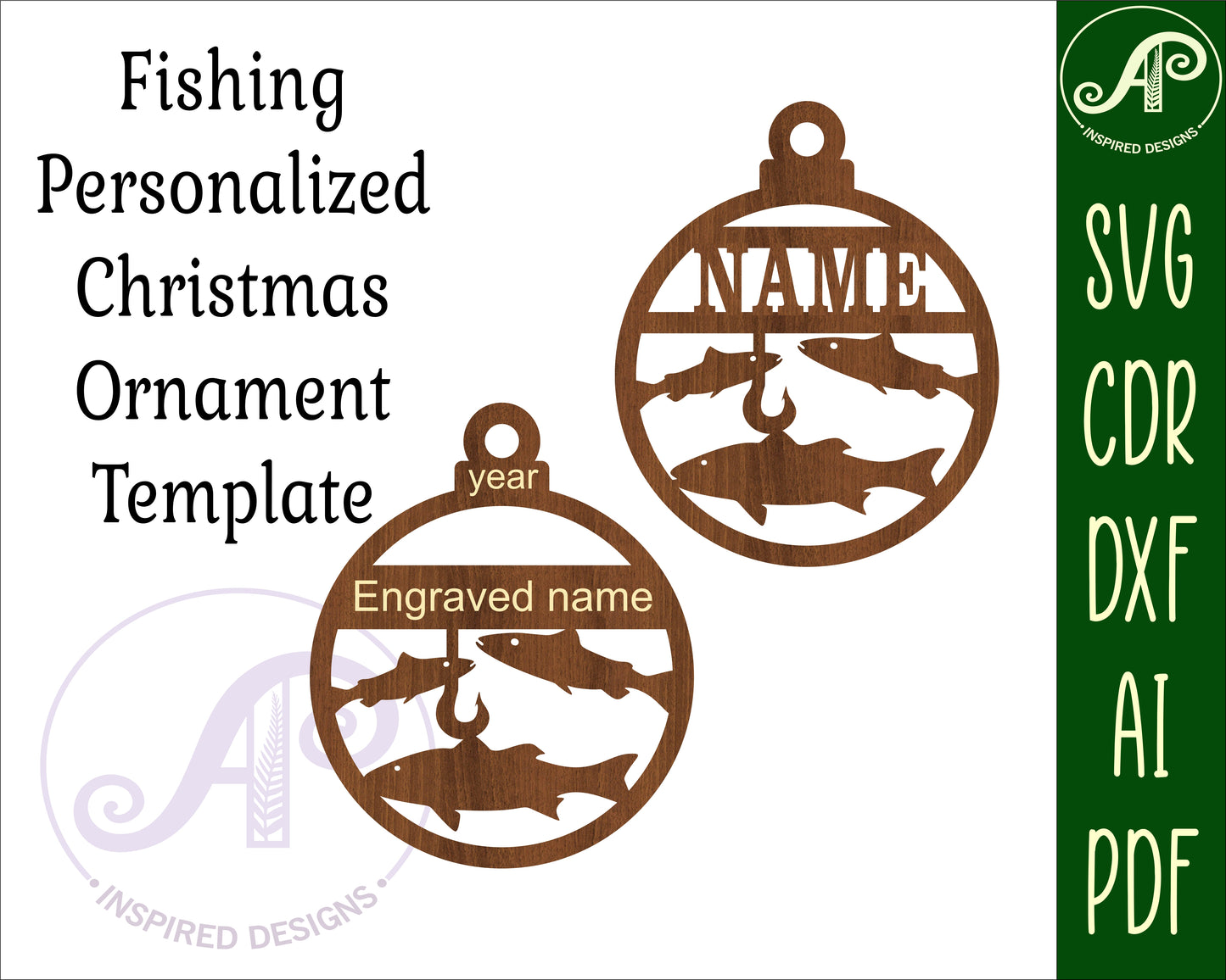 Fishing ornament design SVG / DXF / AI / PDF