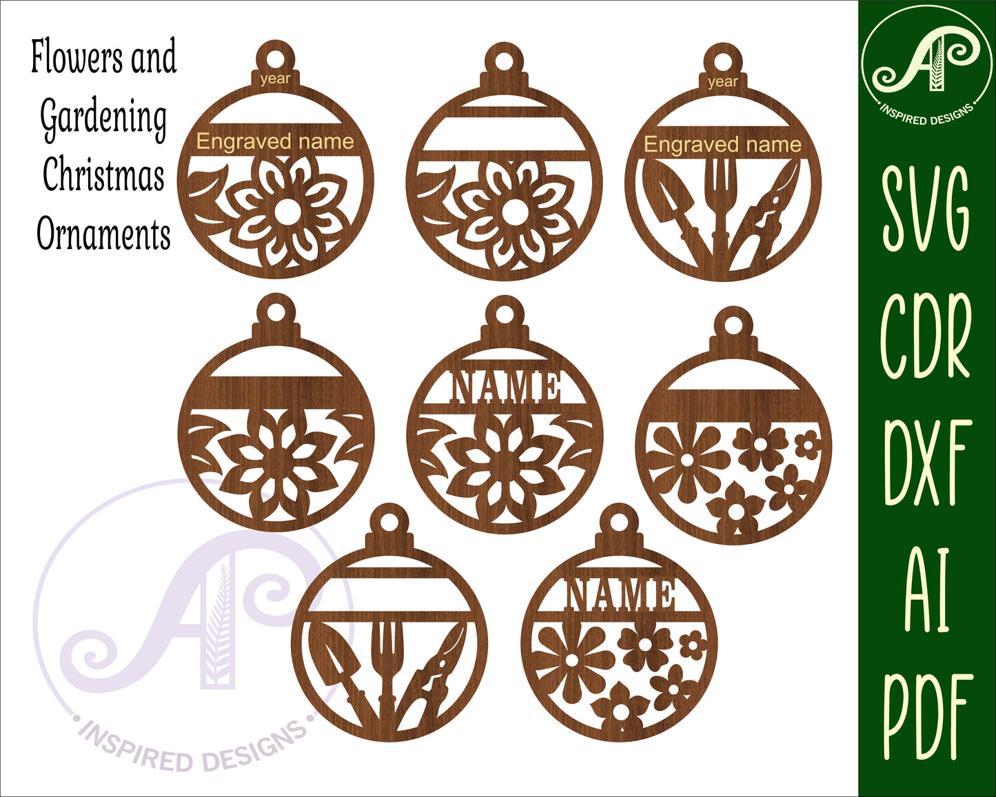 Flower and gardening ornament design SVG / DXF / AI / PDF