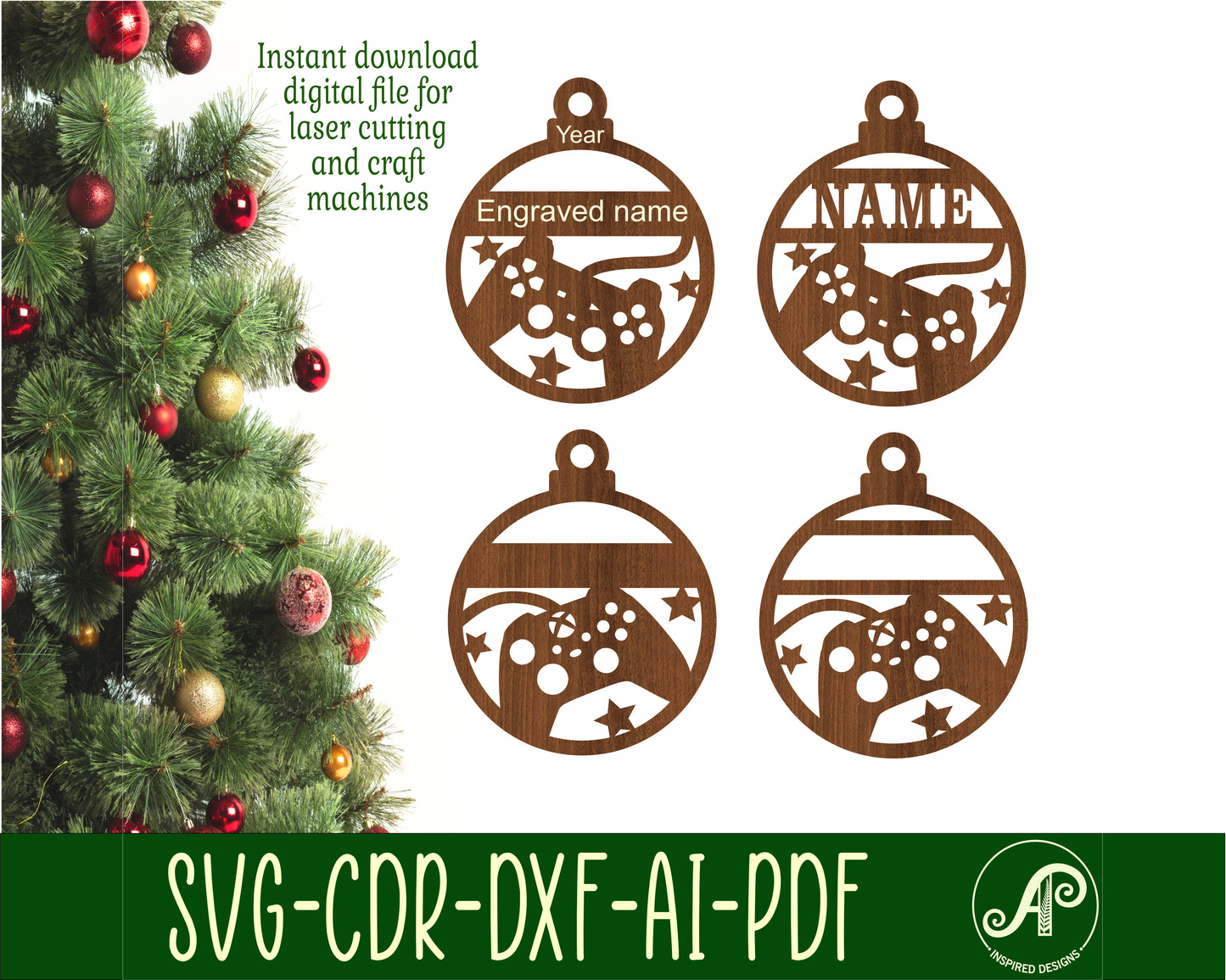 Gamer ornament design SVG / DXF / AI / PDF