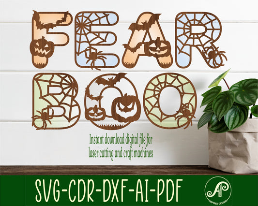 Halloween alphabet letter set. 52 letter options