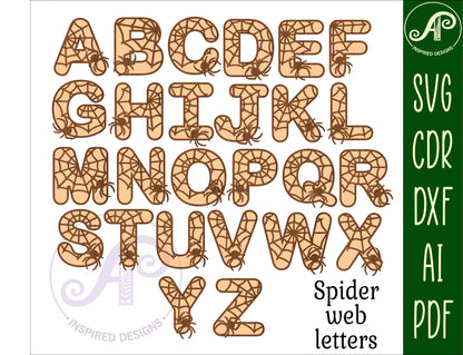 Halloween alphabet letter set. 52 letter options