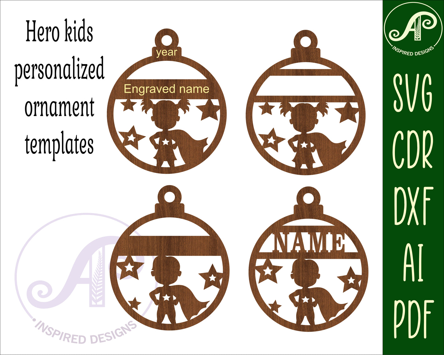 Hero ornament designs SVG / DXF / AI / PDF