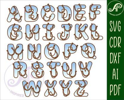 Horse alphabet letter set. 93 letter options