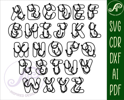 Horse alphabet letter set. 93 letter options