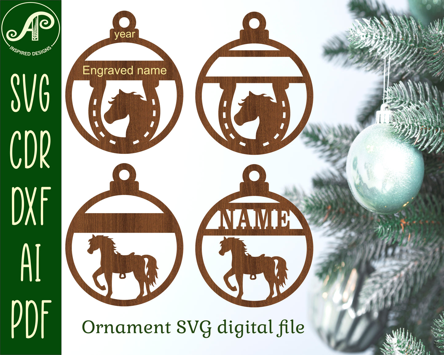 Horse ornament designs SVG / DXF / AI / PDF