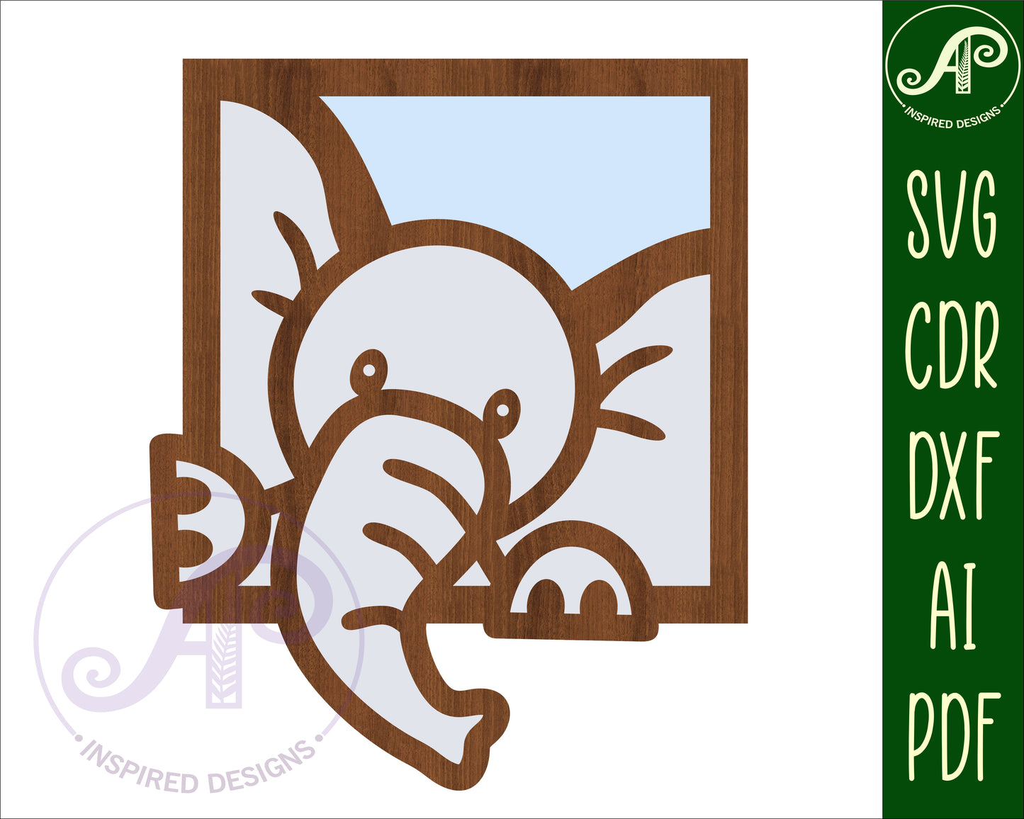 Square jungle animal wall sign set SVG / DXF / AI / PDF / CDR