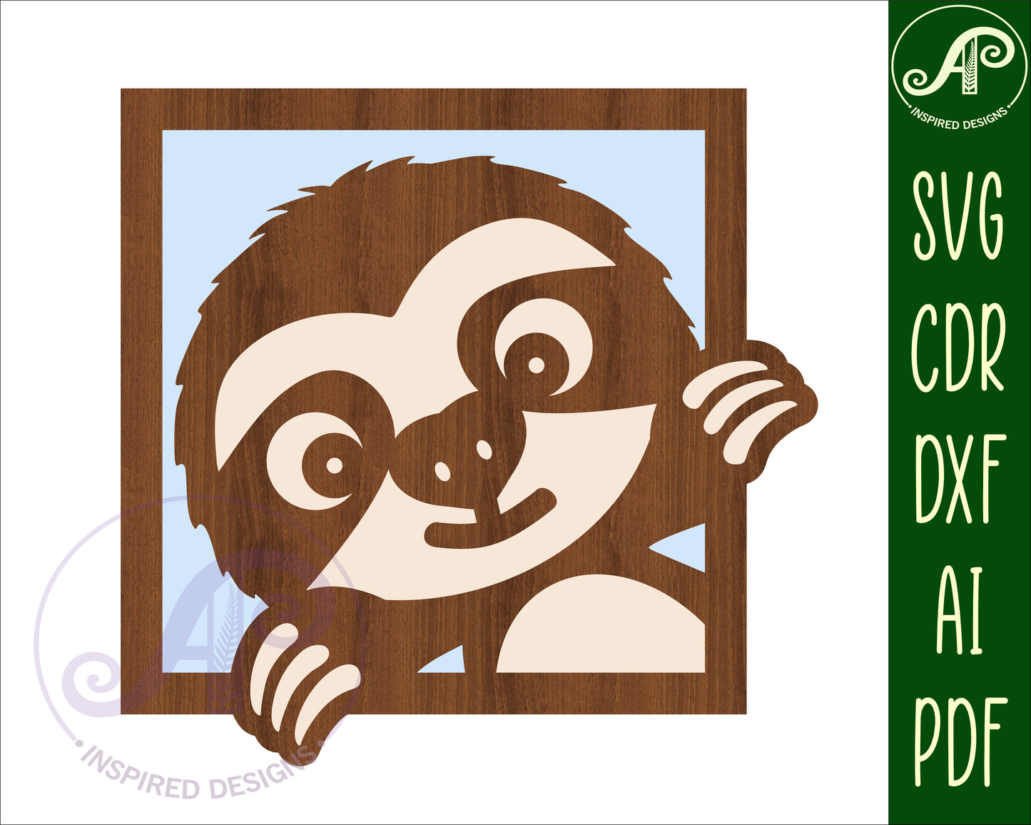 Square jungle animal wall sign set SVG / DXF / AI / PDF / CDR