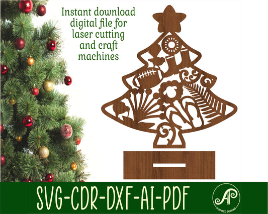 New Zealand Christmas tree stand design 3 SVG / DXF / AI / PDF / CDR