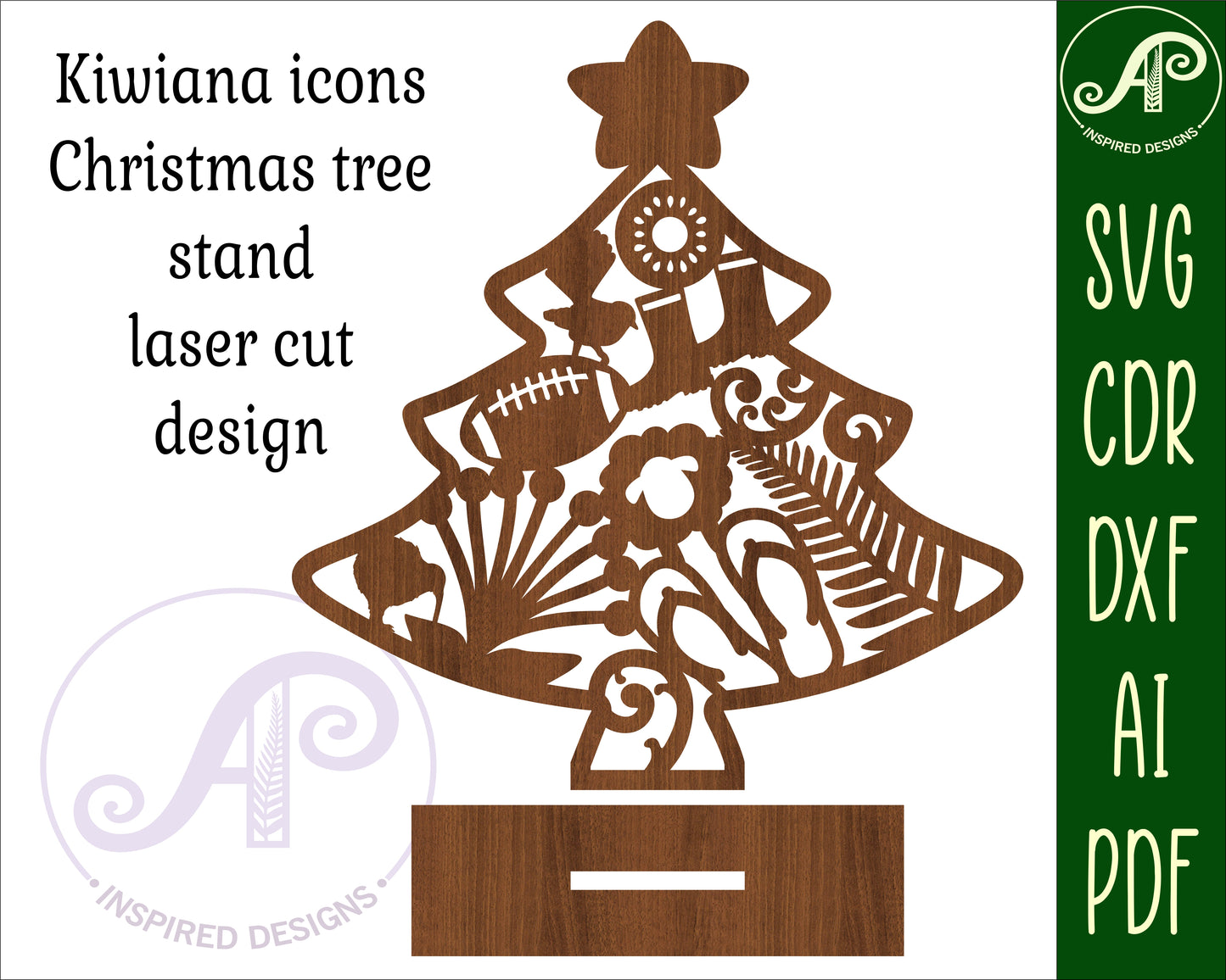 New Zealand Christmas tree stand design 3 SVG / DXF / AI / PDF / CDR