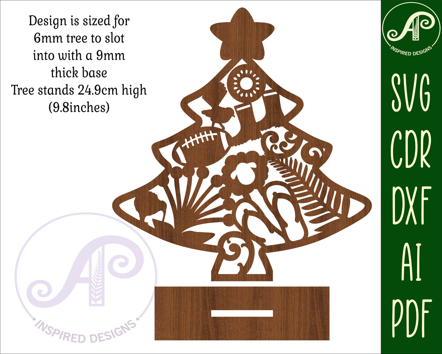 New Zealand Christmas tree stand design 3 SVG / DXF / AI / PDF / CDR