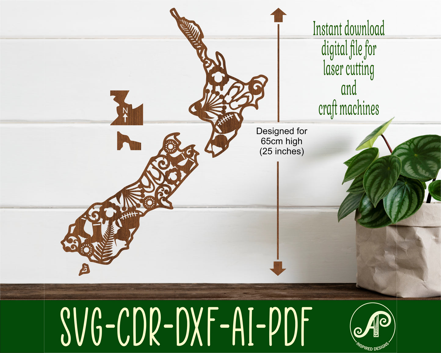 Kiwi icons NZ outline wall sign design SVG / DXF / AI / PDF / CDR