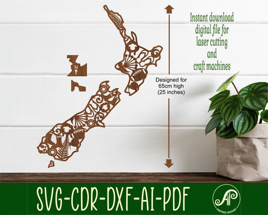 Kiwi icons NZ outline wall sign design SVG / DXF / AI / PDF / CDR