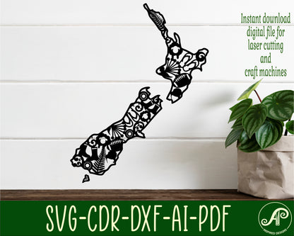 Kiwi icons NZ outline wall sign design SVG / DXF / AI / PDF / CDR