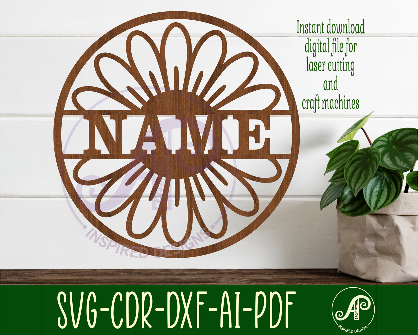 Daisy name wall sign. SVG / DXF / AI / PDF / CDR