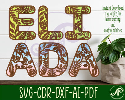 Leaf alphabet letter set. 47 letter options