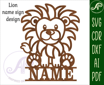 Lion shape name sign SVG / DXF / AI / PDF / CDR