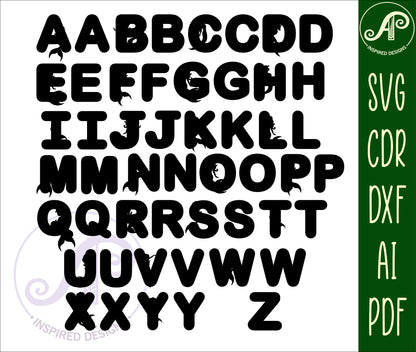 Mermaid scale alphabet letter set. 52 letter options